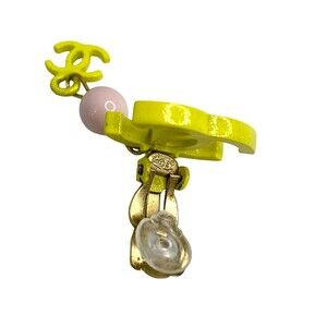 CHANEL Authentic Pink Logo Earrings